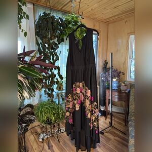 INC International Concepts black floral asymmetrical dress